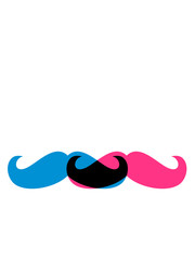 2 schnurrbärte bunt muster mustache schnurrbart zeichen symbol rasieren bart wachsen lassen rasierer clipart logo design
