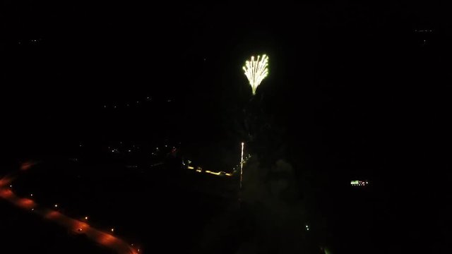 Aerial, fireworks in Corbin Kentucky