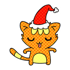 christmas cartoon of kawaii cat