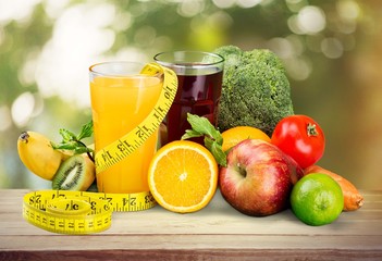 Orange Juice in glass on   background.