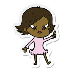sticker of a cartoon stressed woman