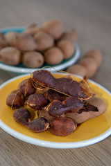 Fruits of tropcal Africal tree tamarind, used in cooking, traditional medicine and metal polish