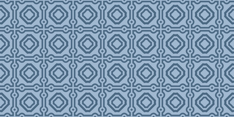 Modern Geometric Pattern With Hand-Drawing Ornament. Vector Super Illustration. For Fabric, Textile, Bandana, Scarg, Colored Print. Pastel blue color