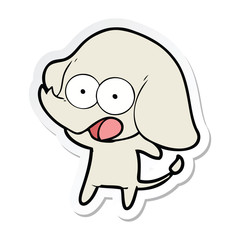 Obraz premium sticker of a cute cartoon elephant