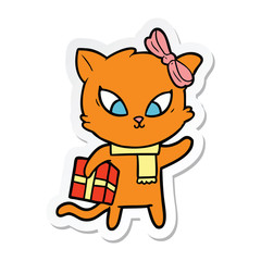sticker of a cartoon cat