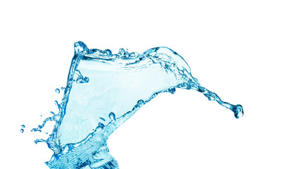 Fototapeta na wymiar Blue water, water splash isolated on white background