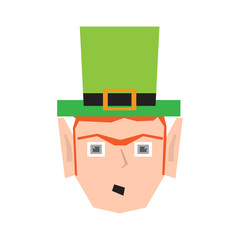 Polygonal irish elf head. Vector illustration design