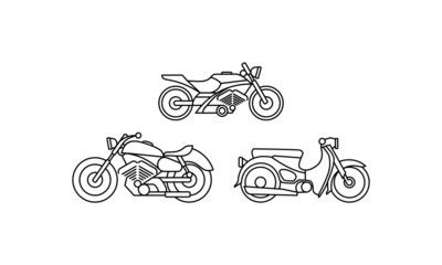 line art motorcycle logo icon vector - 251919606
