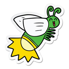 sticker of a cartoon glow bug
