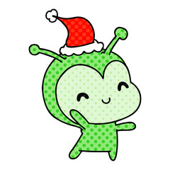 christmas cartoon of kawaii alien