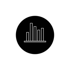Growing graph icon on black circle - vector illustration, EPS10. - vector