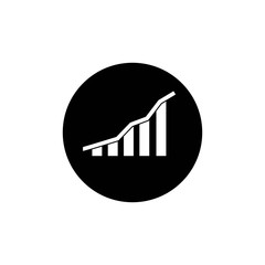 Growing graph icon on black circle - vector illustration, EPS10. - vector