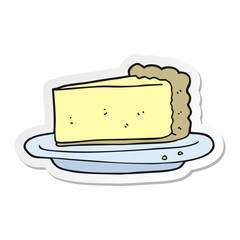 sticker of a cartoon cheesecake