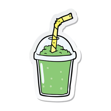 sticker of a cartoon iced smoothie