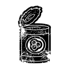 grunge icon drawing of a can of peaches