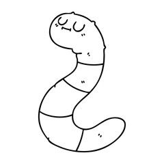quirky line drawing cartoon worm