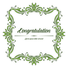 Vector illustration greeting congratulation for leaf flower frame style hand drawn