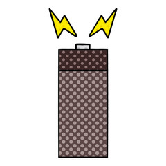 comic book style cartoon old battery