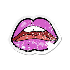 Obraz premium retro distressed sticker of a halloween mouth cartoon symbol