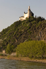 Castle on Rhine River, Upper Middle Rhine Valley, Rhineland_Palatinate, Germany