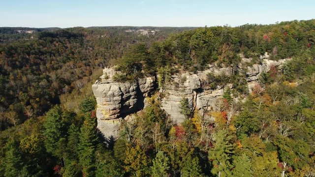 Aerial view of Red River Gorge rock formation in Slade, Kentucky