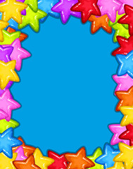 A colourful star frame