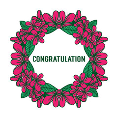 Vector illustration a crowd of flower frames that bloom for lettering congratulation hand drawn