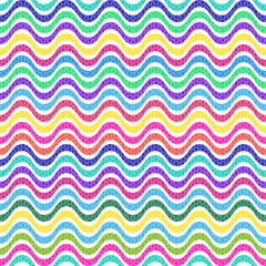 Seamless pattern with multicolored wavy lines