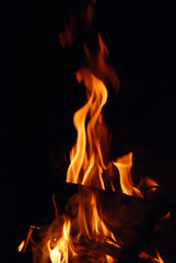 long curly tongues of flame