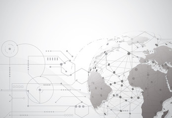 Global network connection. World map point and line composition concept of global business. Vector Illustration