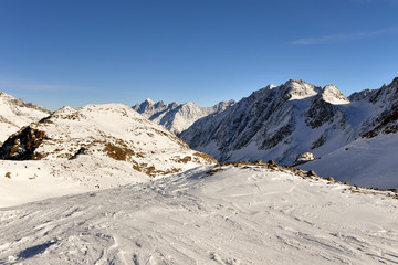 Ski resort on Stubai Glacier in Tyrol, Austria