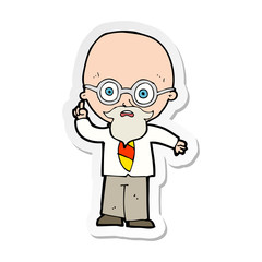 sticker of a cartoon professor