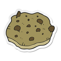 sticker of a cartoon chocolate chip cookie