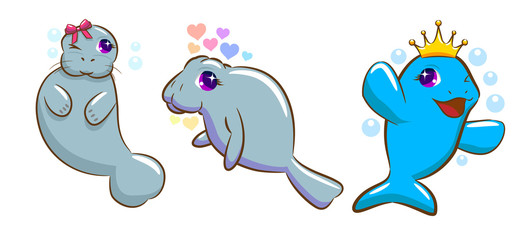 Manatee vector clipart