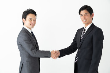 portrait of two asian businessman on white background