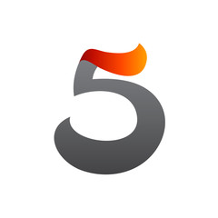 number five logo template, 5 logo template