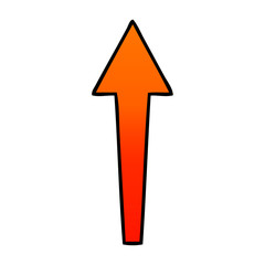 quirky gradient shaded cartoon arrow