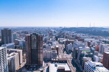 Fototapeta premium 宮城仙台の冬の都市風景
