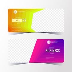 Colorful Abstract business banner template, horizontal banner cards set.