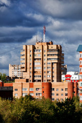 typical apartment building in Stupino, Moscow region, Russia