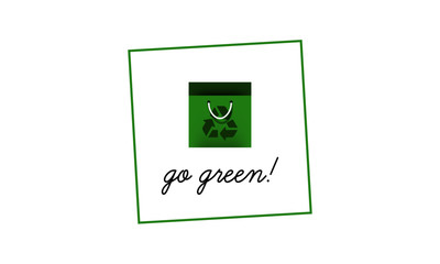 Go Green Poster with Recycle Bag