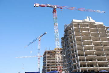 cranes on the construction site