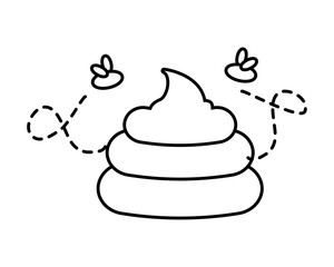 funny poop with flies