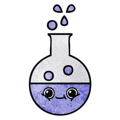 retro grunge texture cartoon test tube