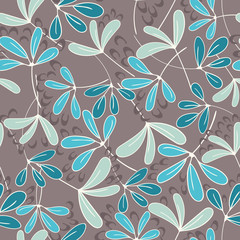 modern petals blue seamless repeating pattern design