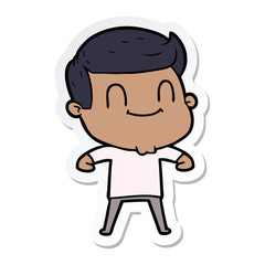 sticker of a cartoon friendly man