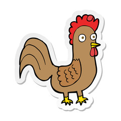 sticker of a cartoon rooster