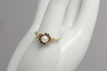 Beautiful vintage ring jewelry on close up