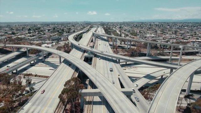 Above the highway, aerial shot, cinematic, 4K