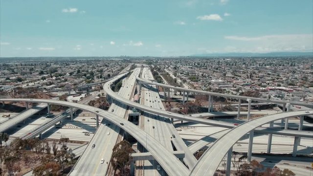 Above the highway, aerial shot, cinematic, 4K